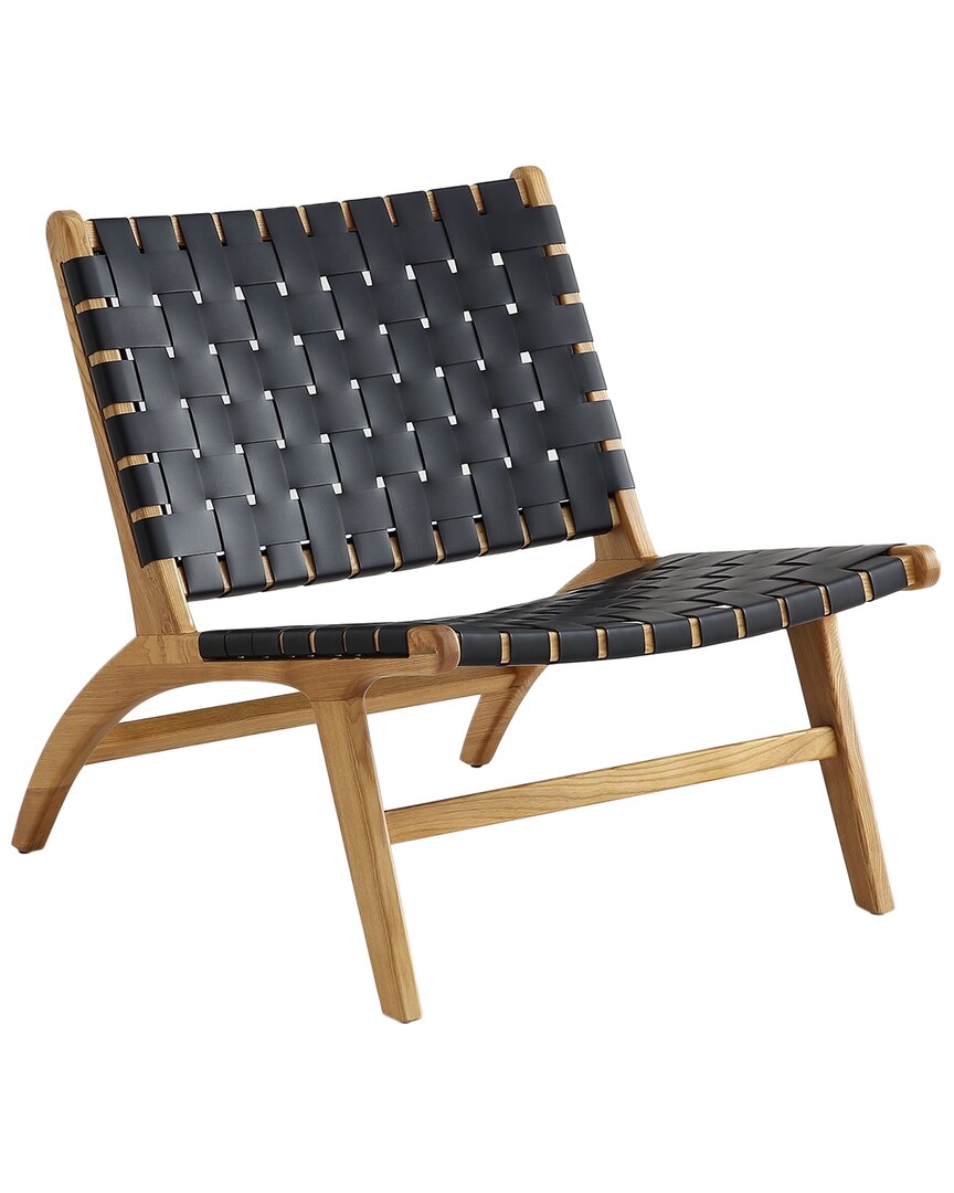 Manhattan Comfort Maintenon Leatherette Accent Chair In Black With N