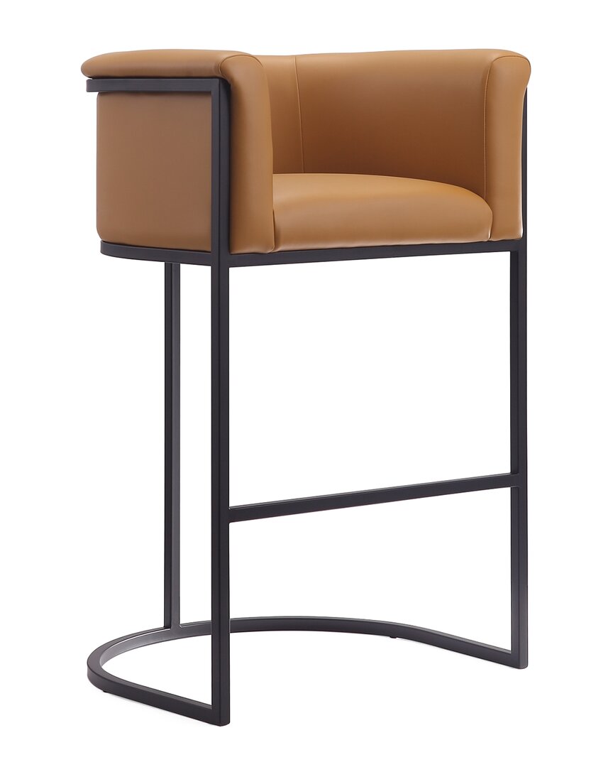 Manhattan Comfort Cosmopolitan Barstool In Camel And Black