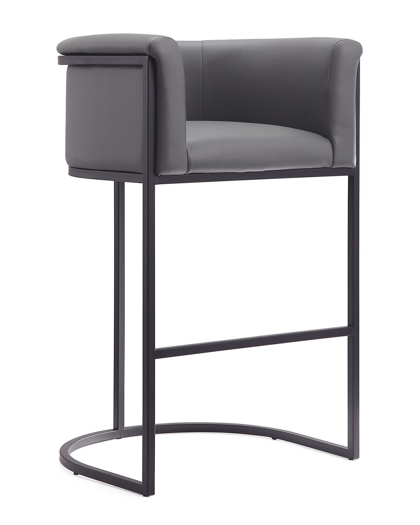 Manhattan Comfort Cosmopolitan Barstool In Grey And Black In Gray