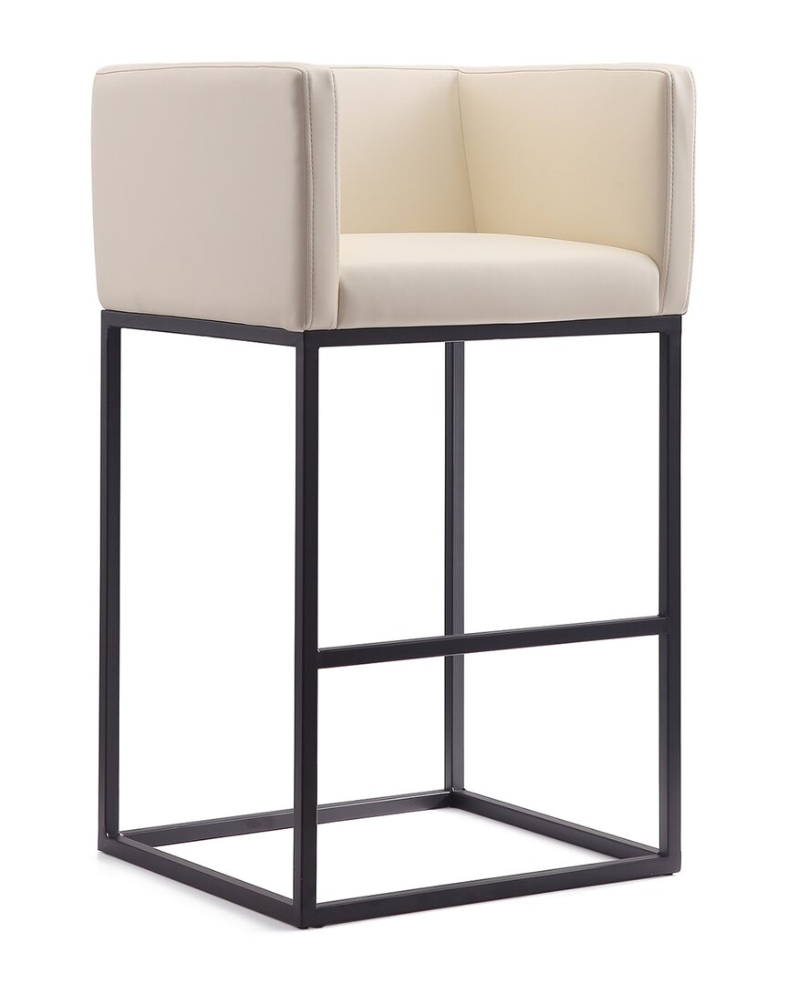 Manhattan Comfort Embassy Barstool In Cream And Black