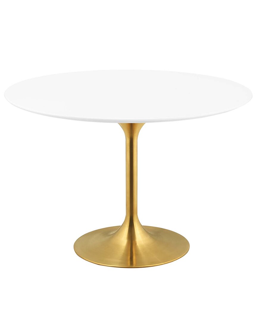 Modway Lippa 47in Round Wood Dining Table In Gold