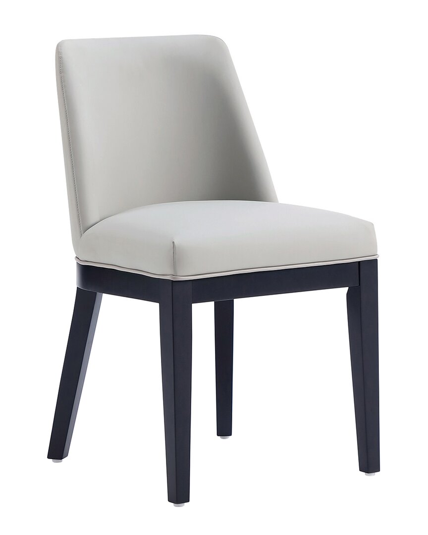 Manhattan Comfort Gansevoort Faux Leather Dining Chair In Stone Grey