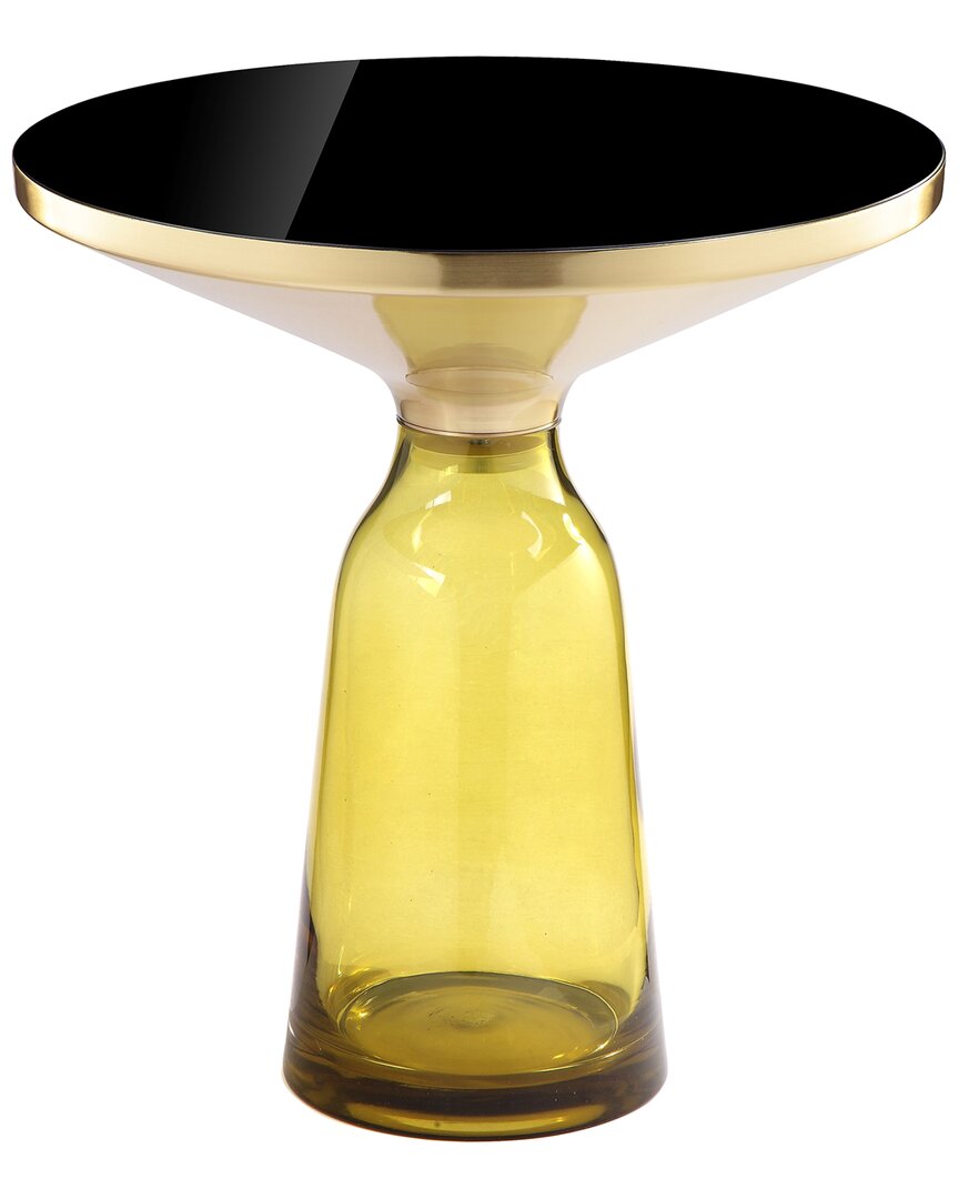 Pangea Home Gbelinda Side Table Yellow Glass In Gold
