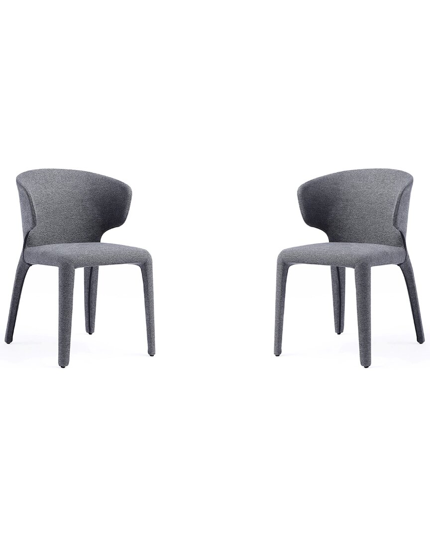 Manhattan Comfort Set Of 2 Conrad Woven Tweed Dining Chairs