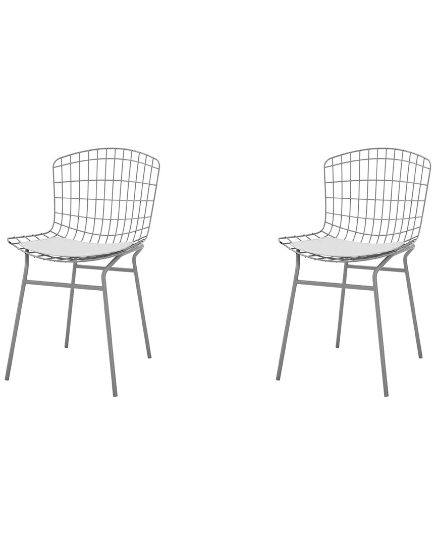 Manhattan Comfort Set Of 2 Madeline Chairs In Gray