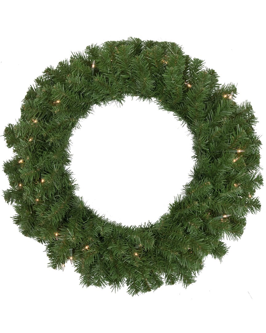 Northern Lights Northlight Pre-lit Dorchester Pine Artificial Christmas Wreath 24-in Clear Lights In Green