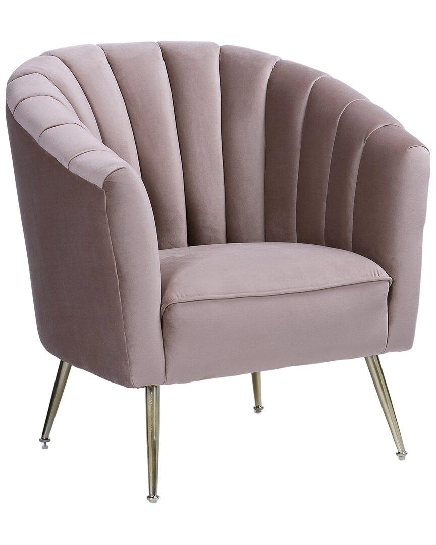 Manhattan Comfort Rosemont Accent Chair In Blush/gold-tone