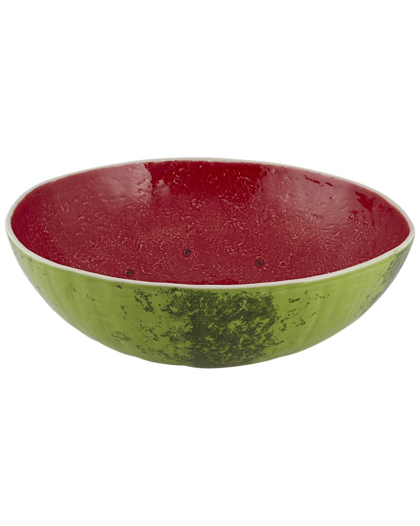 Bordallo Pinhiero Watermelon 186oz Salad Bowl In Red