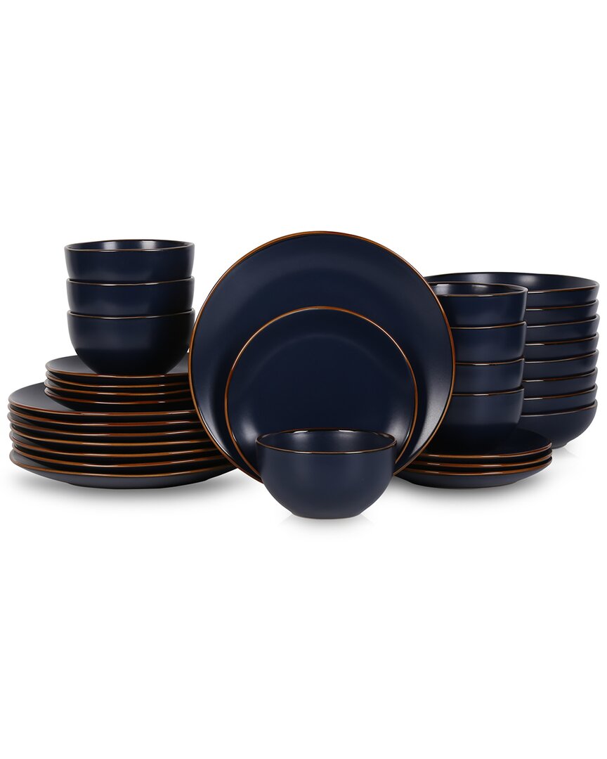 Stone Lain Brasa Blue Stoneware 32pc Dinnerware Set