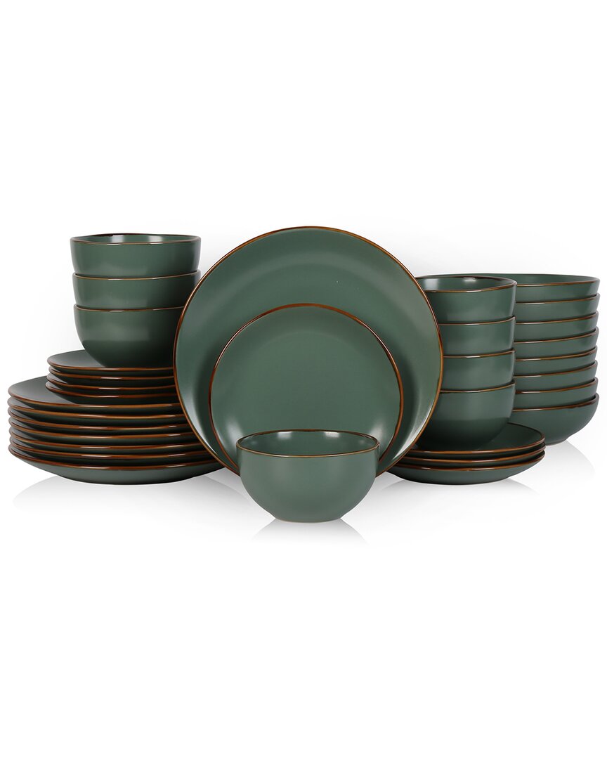 Stone Lain Brasa Green Stoneware 32pc Dinnerware Set