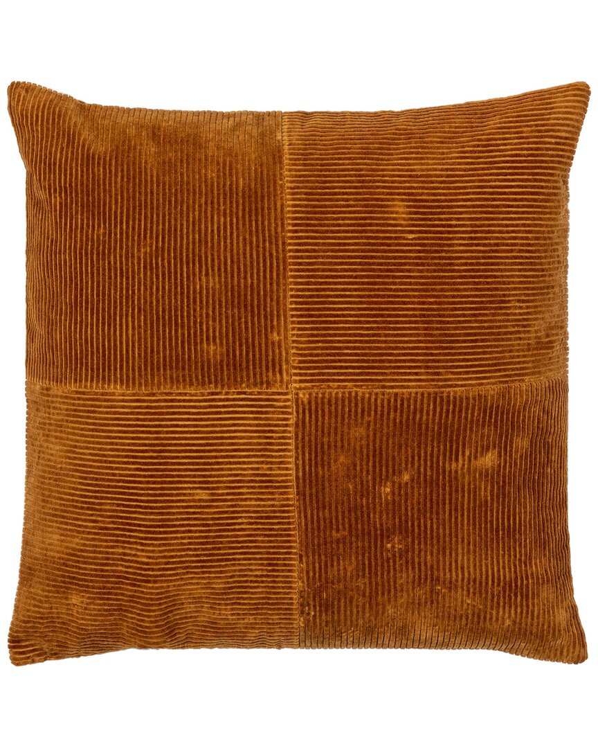 Surya Corduroy Quarters Accent Pillow In Red