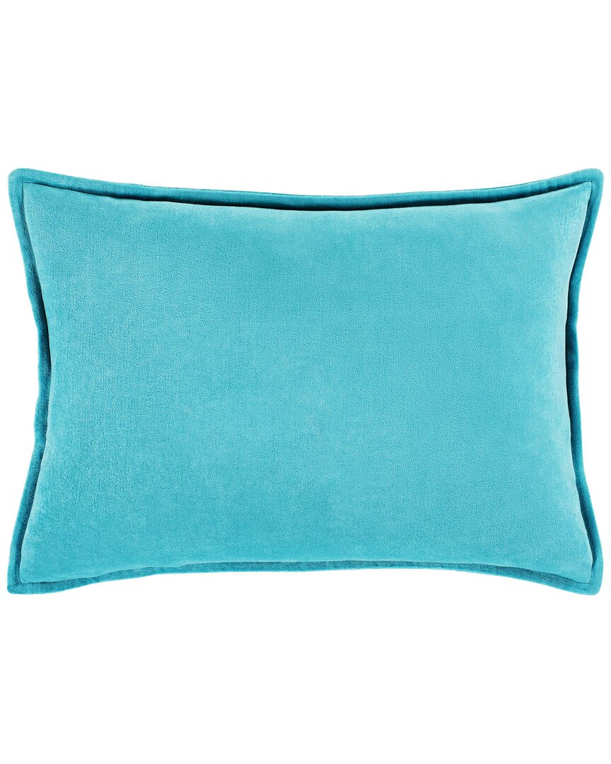 Surya Cotton Velvet Accent Pillow In Blue