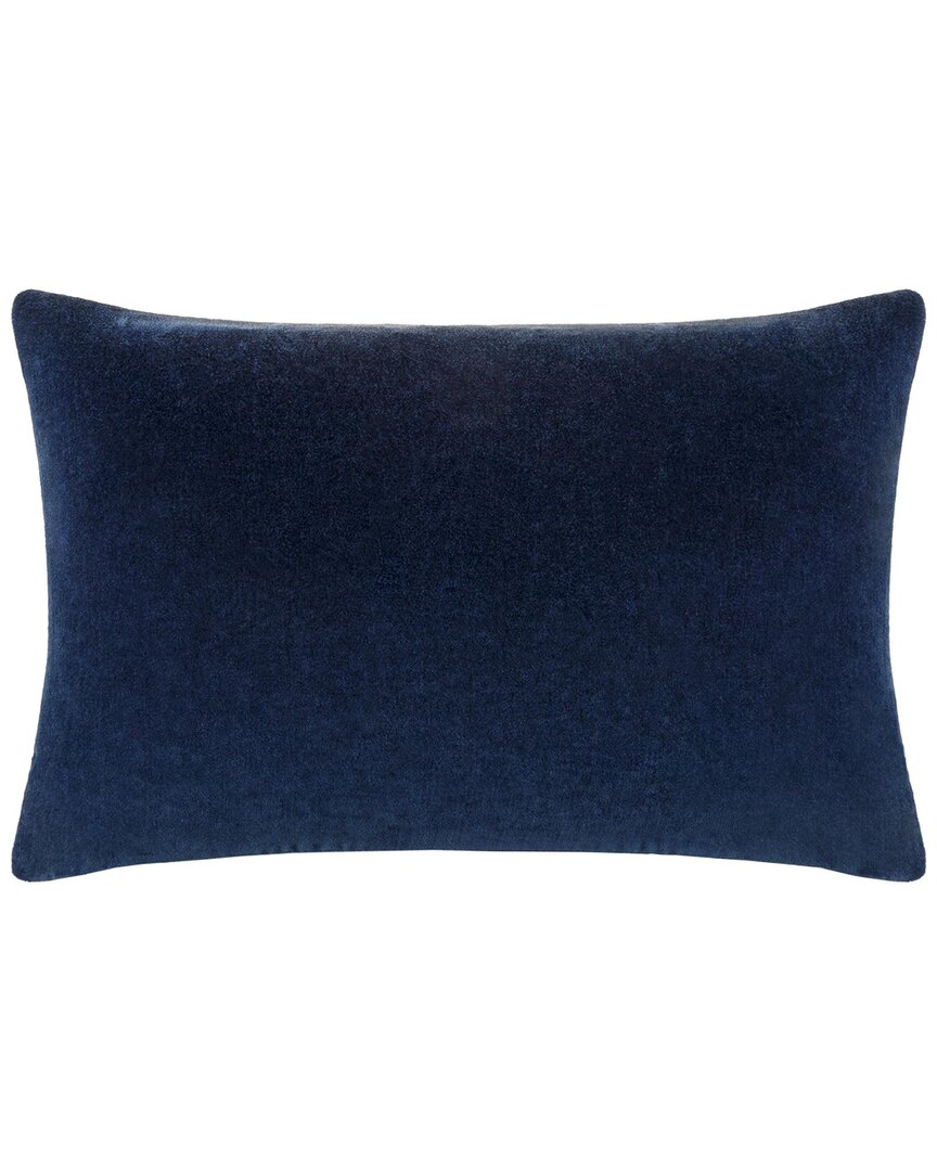 Surya Cotton Velvet Accent Pillow In Blue