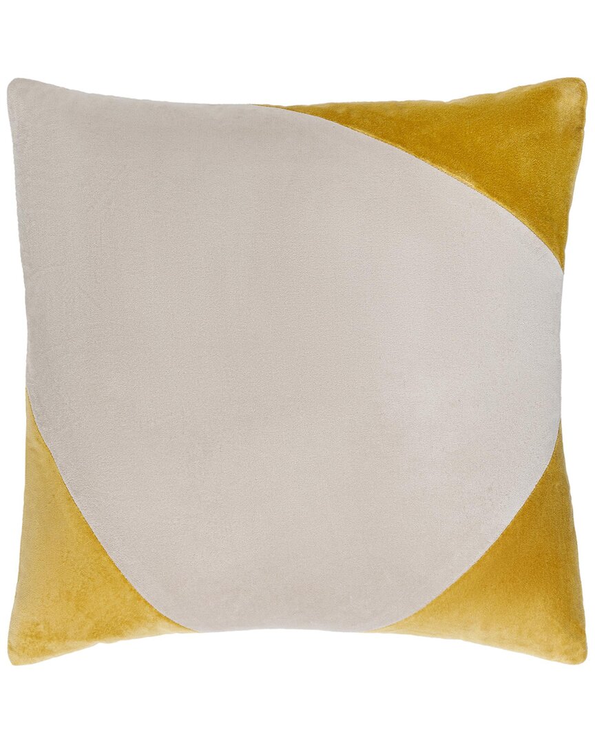 Surya Cotton Velvet Lumbar Pillow In Grey