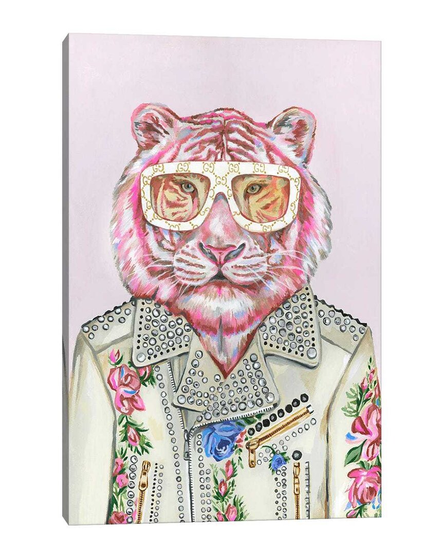 Icanvas Gucci Pink Tiger Print On Acrylic Glass By Heather Perry In Animal Print