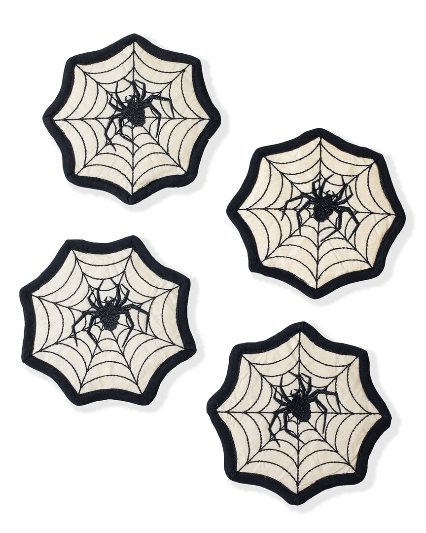 Tiramisu Enchanted Web Cocktail Napkins Set In Black