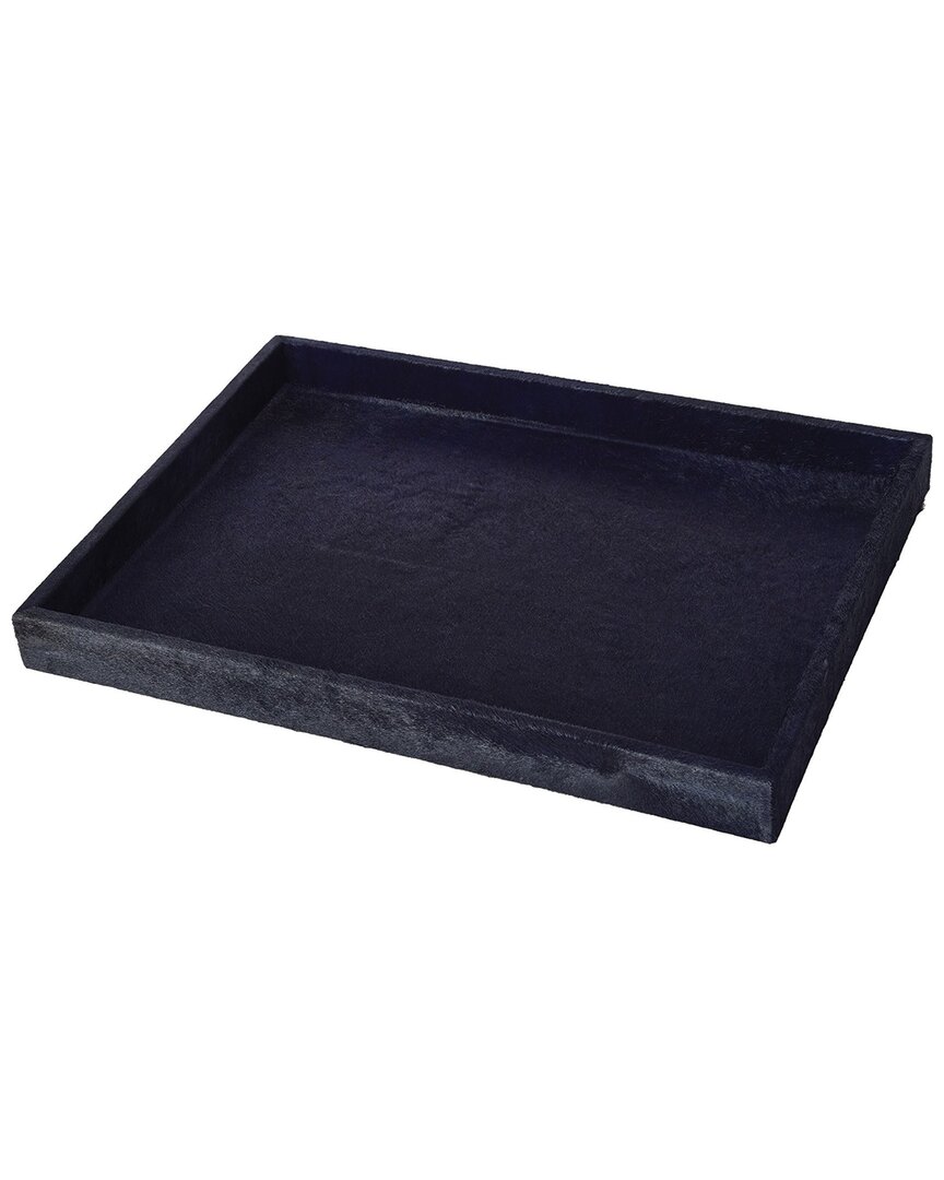 Global Views Blue Hair-on-hide Tray In Blue