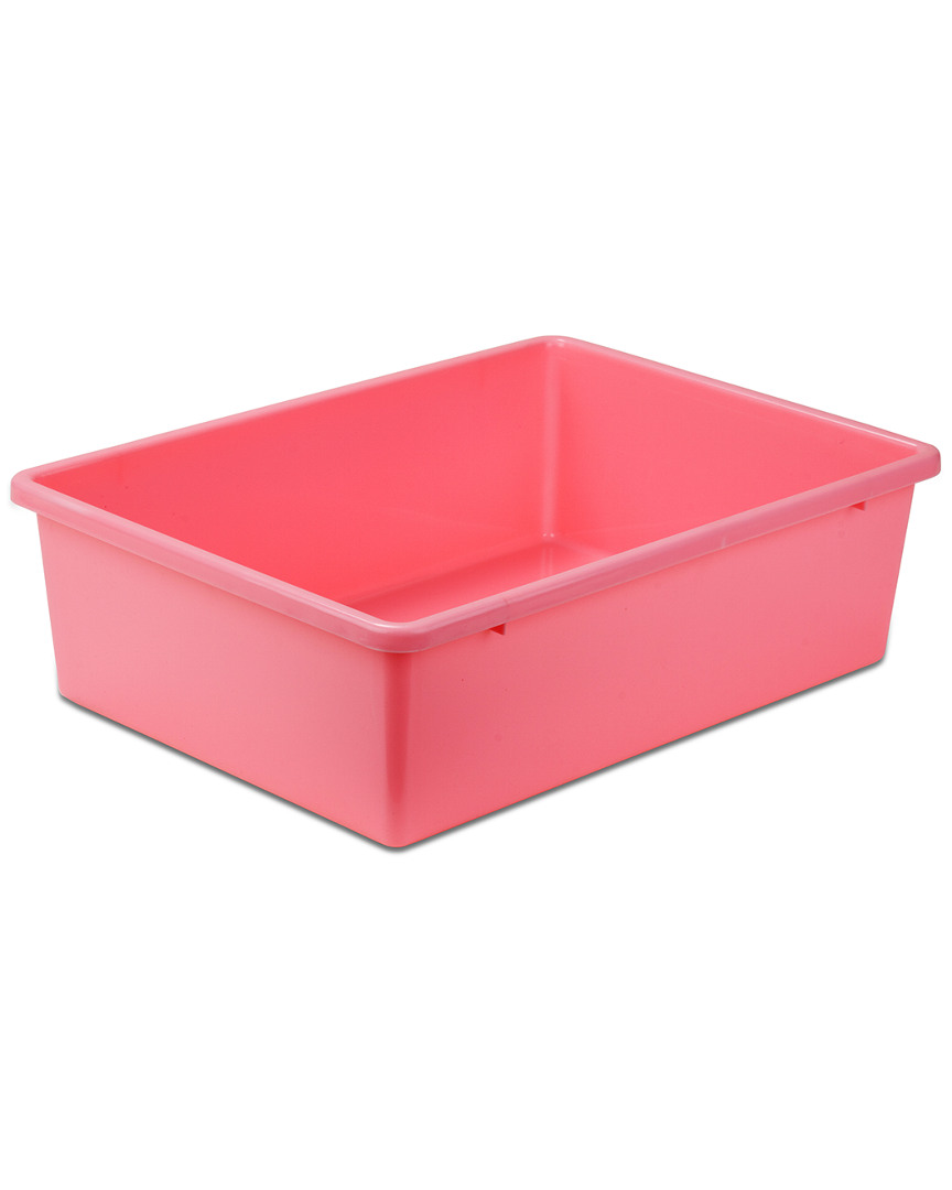 Honey-can-do Large Plastic Bin In Pink