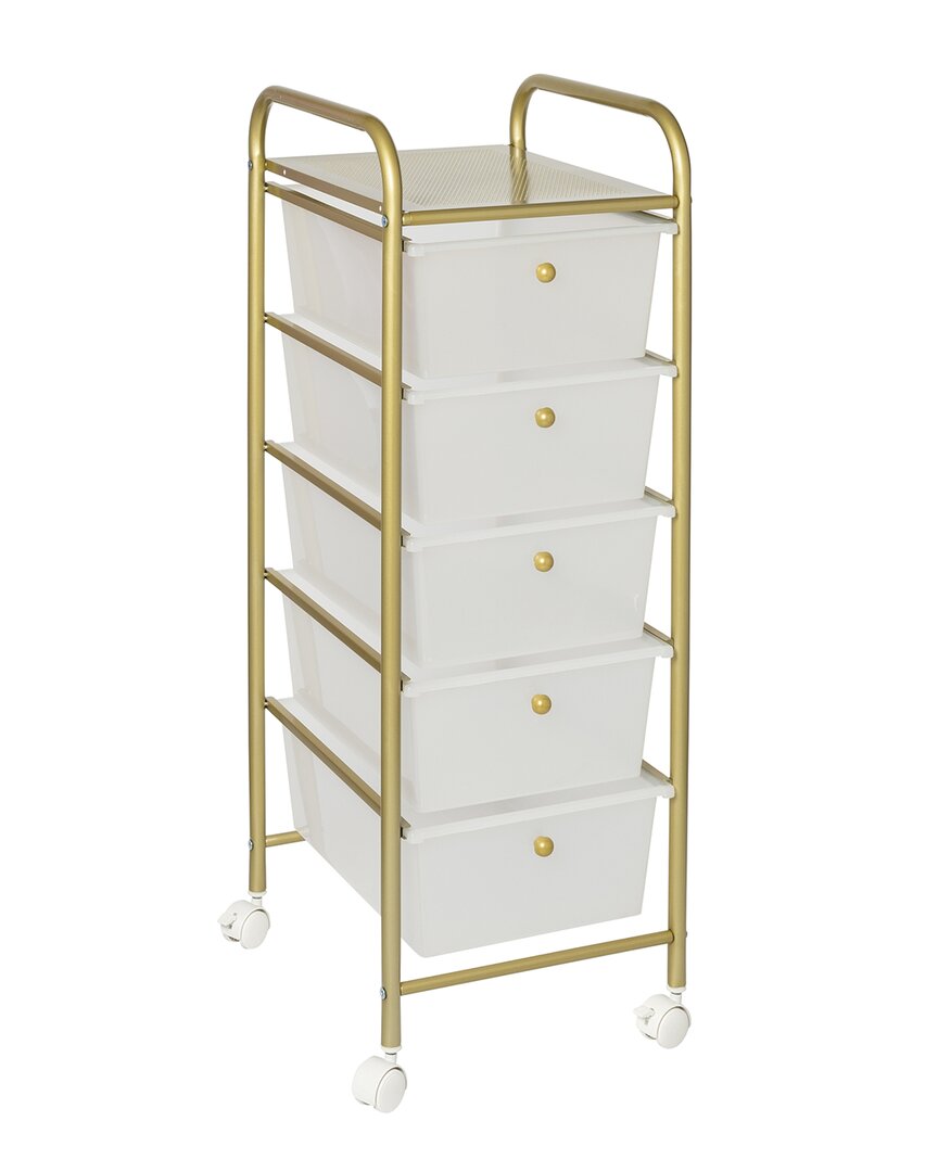 Honey-can-do 5-drawer Gold Rolling Cart
