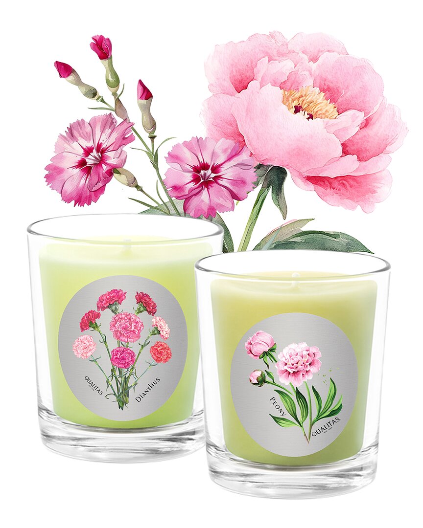 Qualitas Candles Hand-poured Candle Set - Peony Dianthus In Multi