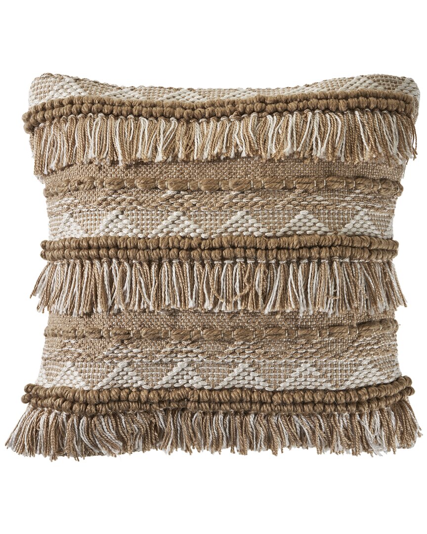 Lr Home Fringe Striped Indoor/outdoor Throw Pillow