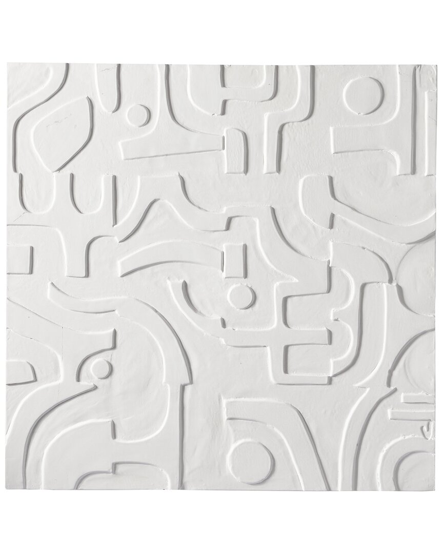 Shop Cosmoliving By Cosmopolitan Geometric White Wood Intricately Carved Wall Decor