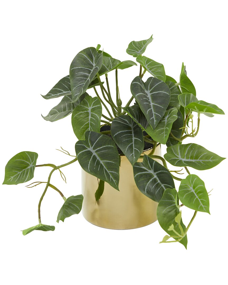Peyton Lane The Novogratz Pothos Artificial Plant With Realistic Leaves & Porcelain Pot In Green