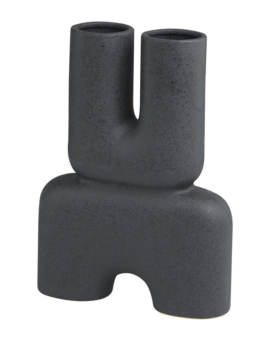 Peyton Lane Abstract Ceramic U-shaped Vase In Black