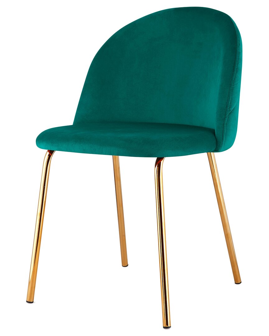 Design Guild Modern Stain Resistant Velvet Dining Chairs In Green