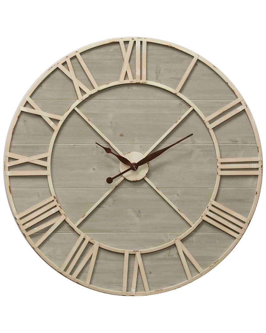 Stylecraft Antique Ivory And Driftwood Wall Clock
