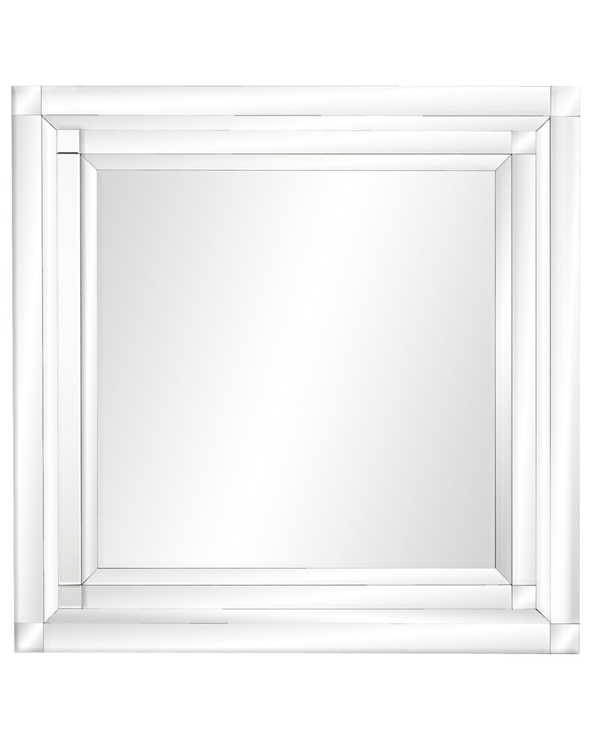Peyton Lane Glam Square Glass Wall Mirror In Silver