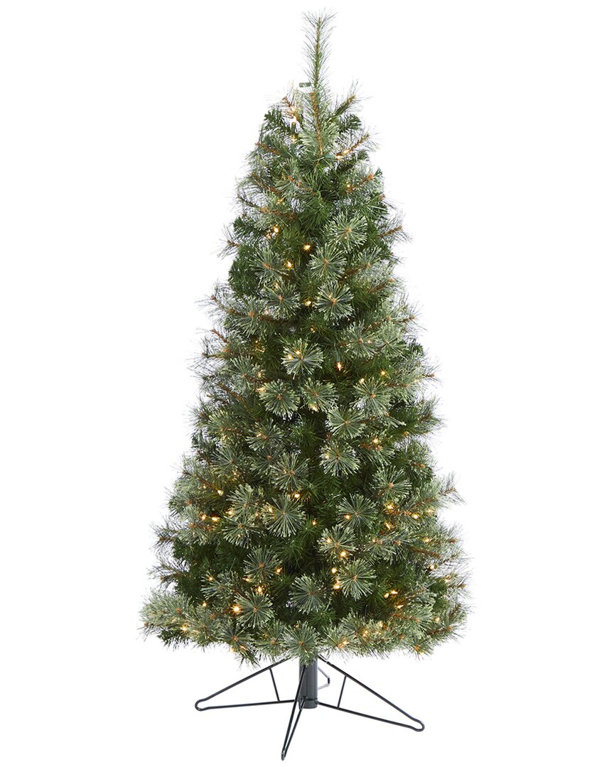 Nearly Natural 5ft Cashmere Slim Artificial Christmas Tree In Green