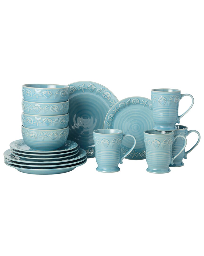Certified International Coastline Blue 16pc Dinnerware Set