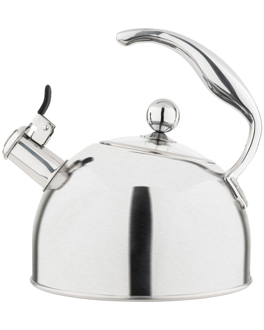 Viking 2.6qt Mirrored Stainless Steel Whistling Kettle In Silver