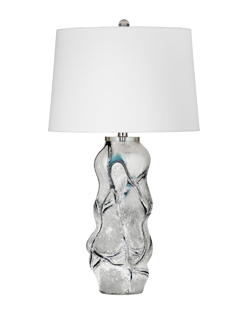 Bassett Mirror Merrick Art Glass Table Lamp In White
