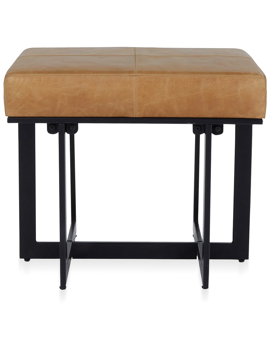 CLASSIC HOME CLASSIC HOME CALVIN PREMIUM LEATHER & TUBE IRON STOOL