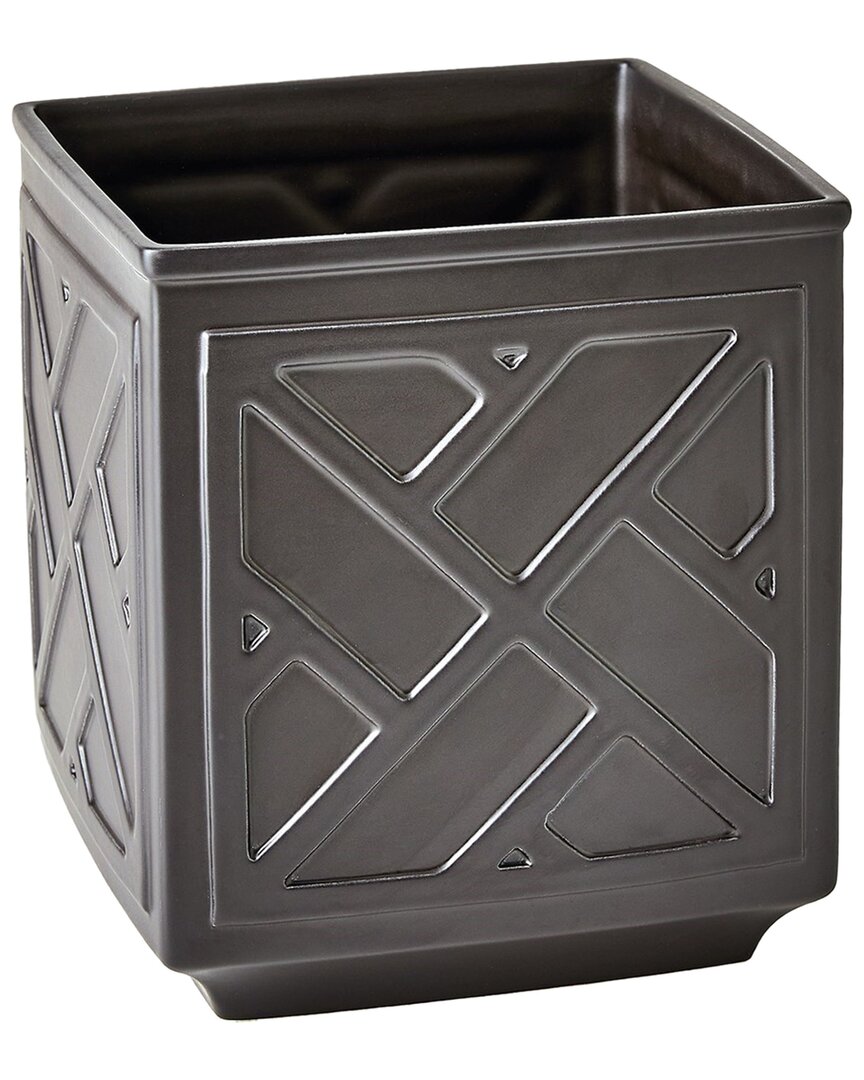 Global Views Chinoiserie Planter In Black