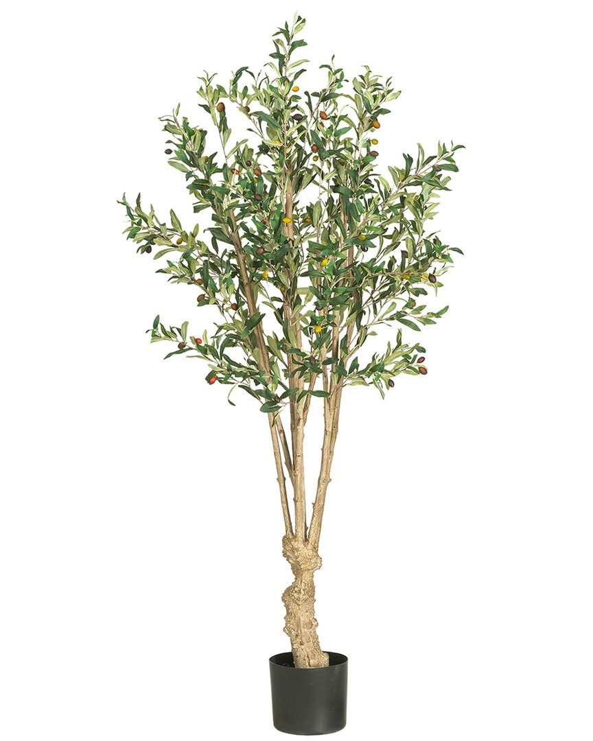 Nearly Natural 5ft Olive Silk Tree In Green