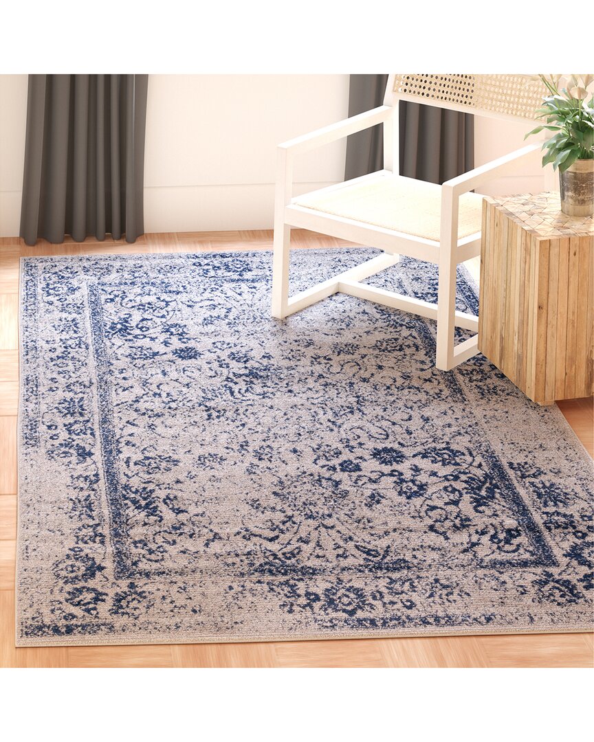 Safavieh Adirondack Machine Made Area Rug, Ivory / Navy Traditional Style Easy Care In Multi