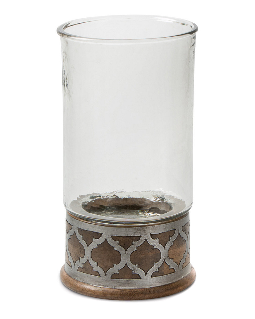 Gerson International Gg Collection Wood & Inlay Metal Heritage Collection Candleholder