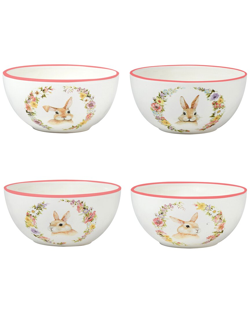 Certified International Easter Garden Ice Cream Bowls Set Of 4 In Multicolor