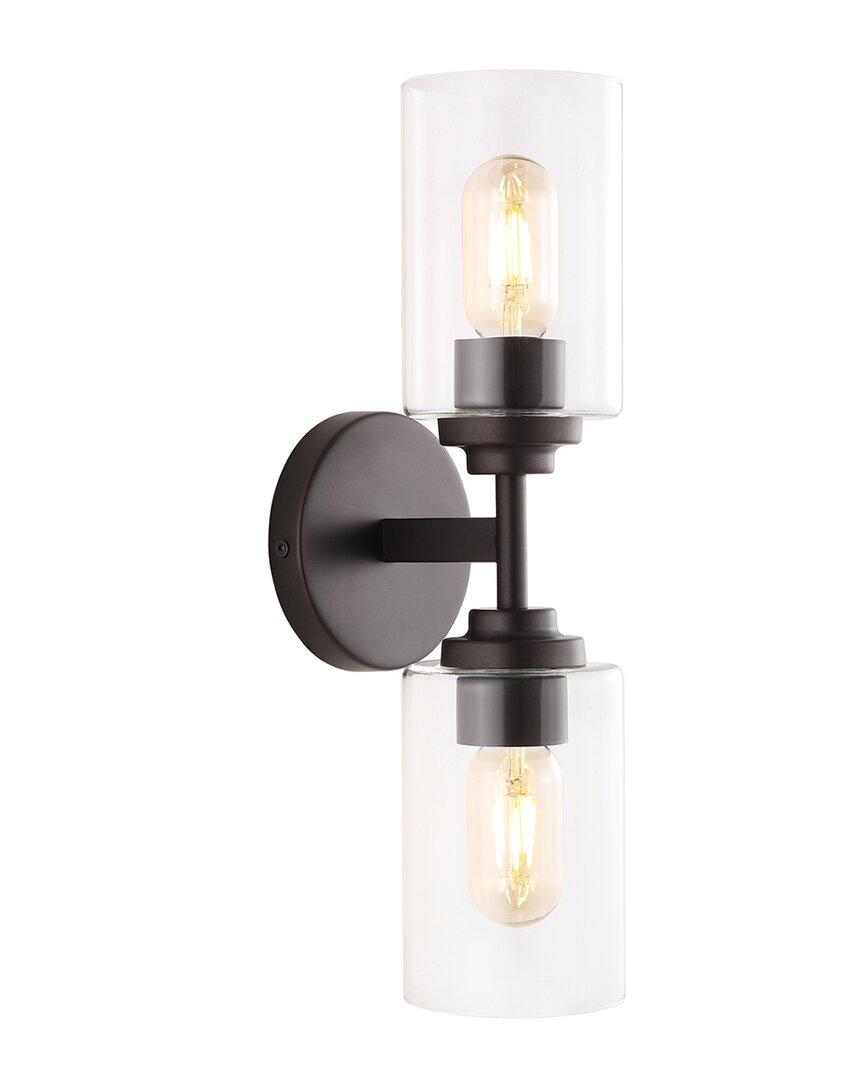Jonathan Y Giles 16in 2-light Cylinder Led Sconce In Metallic