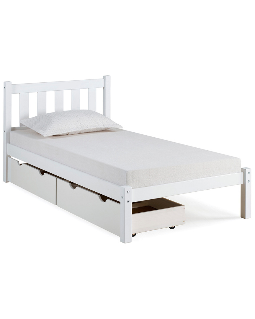 Alaterre Poppy Twin Wood Platform Bed With Storage Drawers