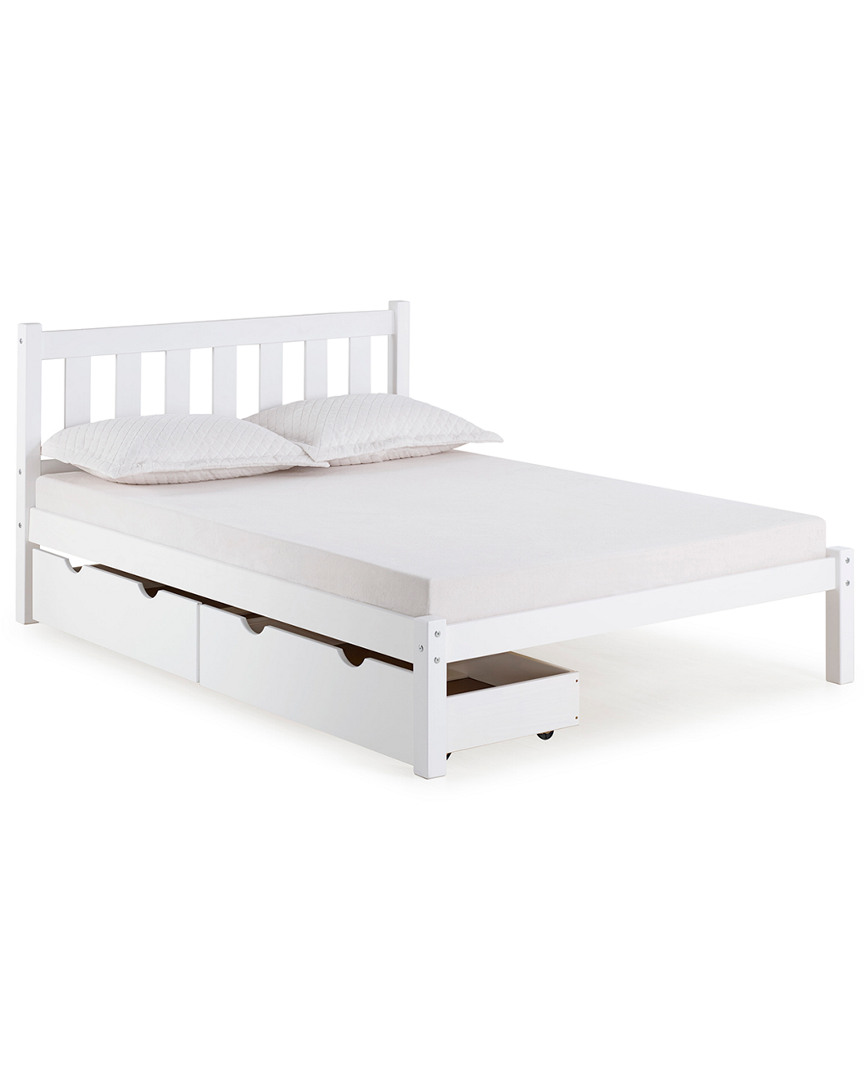 Alaterre Poppy Full Wood Platform Bed With Storage Drawers