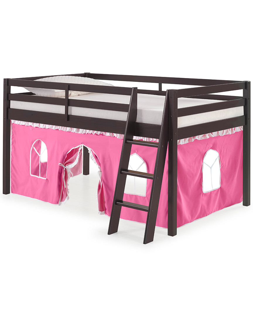 Alaterre Roxy Junior Loft - Espresso With Pink And White Bottom Tent