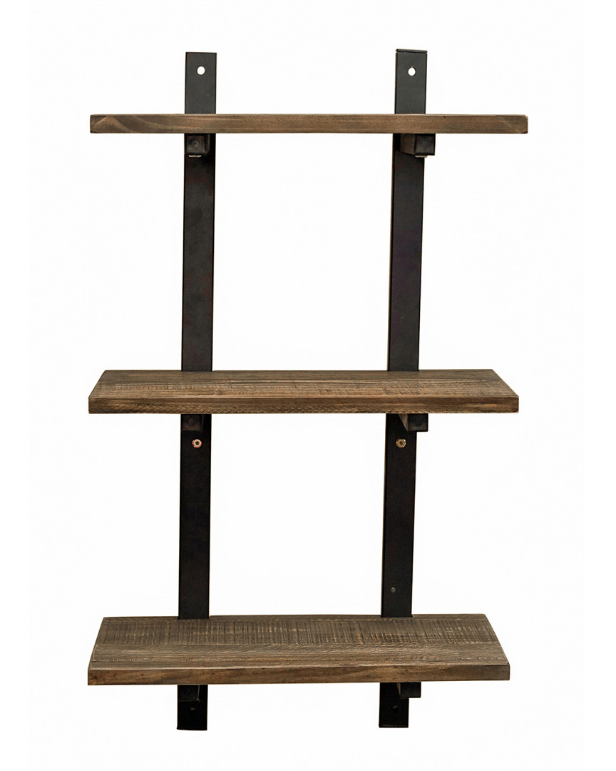 Alaterre Pomona 36inh Metal And Solid Wood Wall Shelf