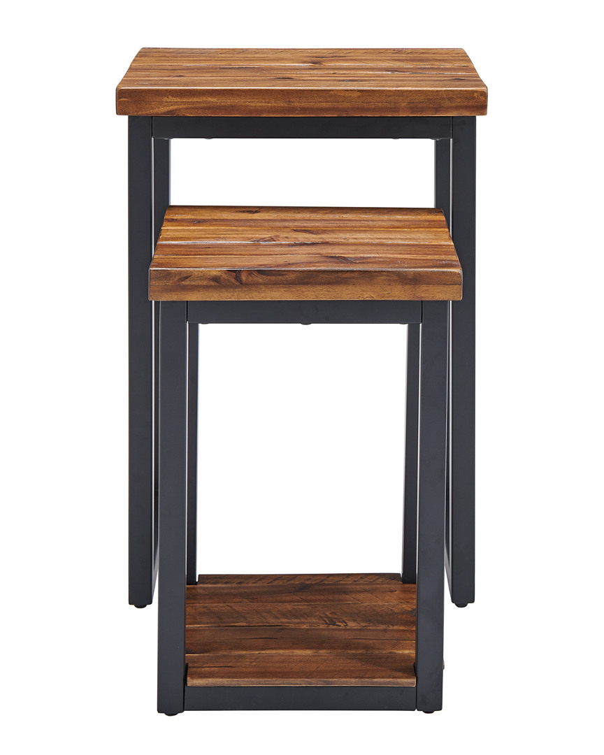 Alaterre Claremont Rustic Wood Nesting End Tables