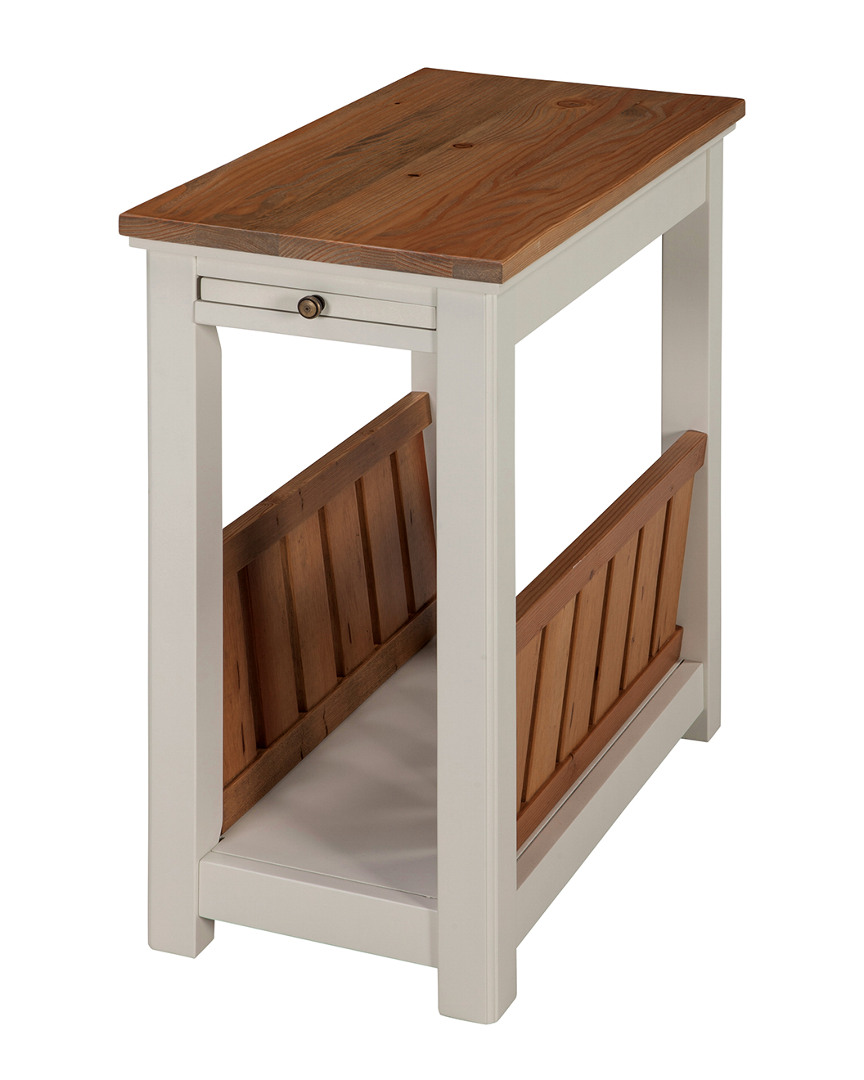 Alaterre Savannah Chairside Magazine End Table With Pull-out Shelf