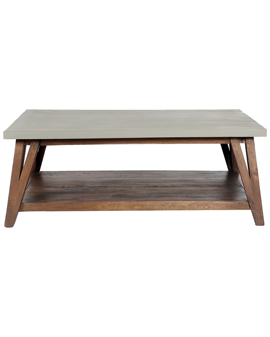 Alaterre Brookside 48inw Wood With Concrete-coating Coffee Table