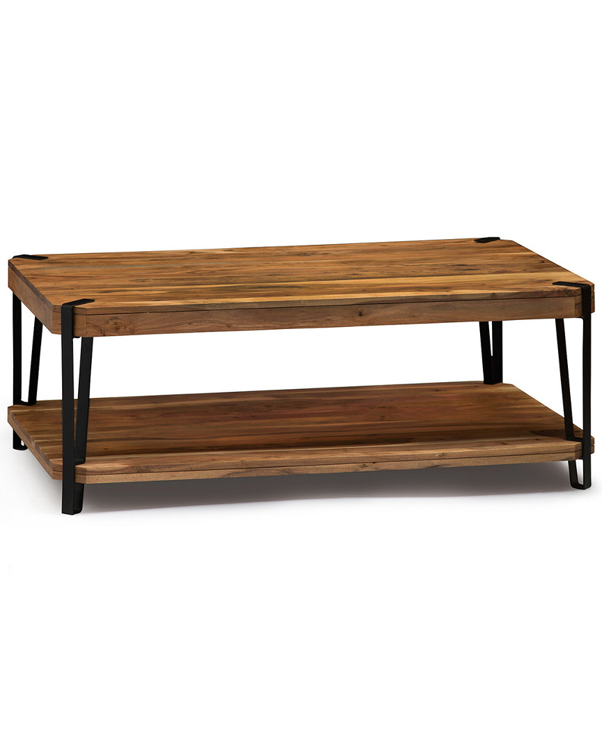 Alaterre Ryegate Natural Live Edge Solid Wood With Metal Coffee Table